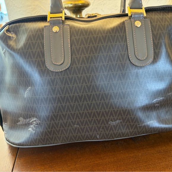 Valentino Boston satchel Gray zippered Handbag vintage - Picture 6 of 11